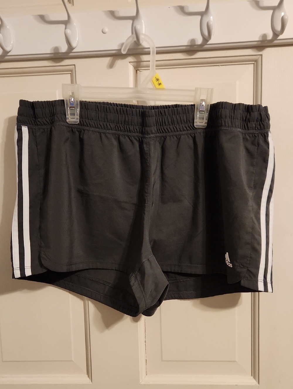 adidas Aeroready Dark Gray Athletic Shorts with White Triple Side Stripes